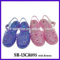 SR-13CR095 with flower (2). kids jelly sandals girls jelly sandals plastic sandals children wholesale jelly sandals